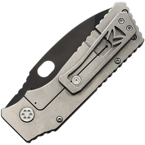 Medford Knife TFF-1 (MD014SPQ01TM) 4" CPM-S35VN Black PVD Coated Drop Point Plain Blade, Tumbled Finish Titanium Handle