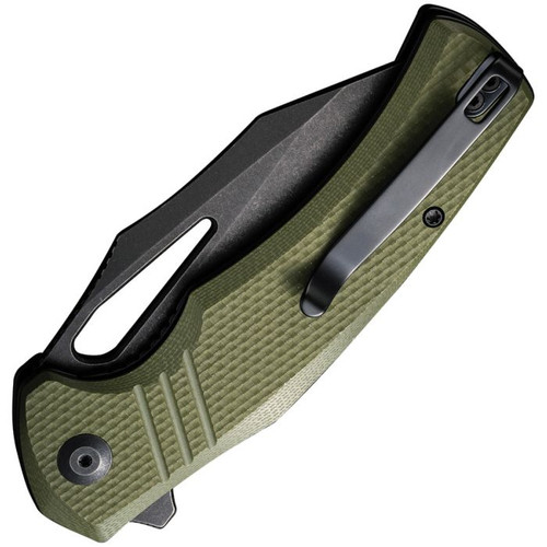 CIVIVI BullTusk (CIVC230172) 3.5" 14C28N Black Stonewashed Clip Point Plain Blade, OD Green G-10 Handle