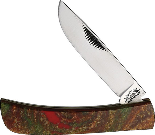 German Eye Brand Trapper 4 Closed, Red Bone Handles - KnifeCenter