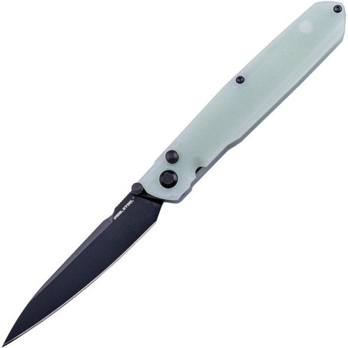 Real Steel G5 Metamorph (RS7832N) 3.5" 14C28N Black PVD Coated Drop Point Plain Blade, Jade G-10 Handle