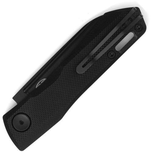 Real Steel Solis Lite (RS7064BB) 3" D2 Black Coated Wharncliffe Plain Blade, Black G-10 Handle