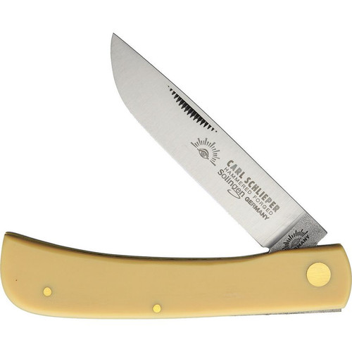 German Eye Brand Trapper 4 Closed, Red Bone Handles - KnifeCenter