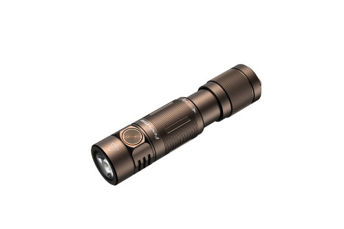 Fenix Flashlight Mini Keychain Flashlight (FXE05R-Brown) Brown Recharable Mini Keychain Flashlight, 400 Lumens