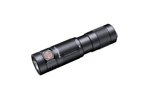 Fenix Flashlight High-Output Flashlight (FX-E09R) Black Rechargeable Keychain Flashlight, 600 Lumens