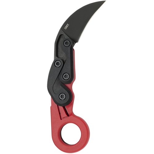 CRKT Provoke Kinematic (CR4041R) 2.47" 1.4116 Blackwashed Karambit Plain Blade, Red Grivory Handle with Finger Ring