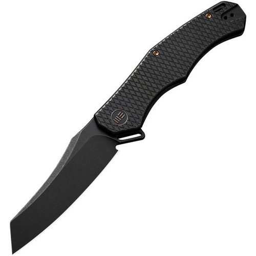 WE Knife RekkeR (WE22010G1) 3.61" CPM-20CV Blackwashed Reverse Tanto Plain Blade, Black Titanium Handle