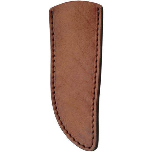 Damascus Knives Hunter (DM1050SG) 3.63" Damascus Drop Point Plain Blade, Stag Bone Handle with Nickel Silver Bolsters, Brown Leather Belt Sheath