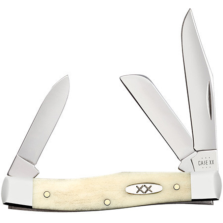 Case 60184 SparXX Medium Stockman, Jigged White Synthetic Handle