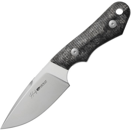 Viper Handy (VT4038FCM) 7.00" CPM MagnaCut Satin Drop Point Plain Blade, Black Carbon Fiber Handle