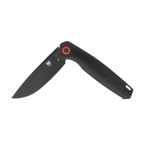 CobraTec Knives Rath Flipper (CTRATHBLK) 3.5" D2 Satin Drop Point Plain Blade, Black G-10 Handle