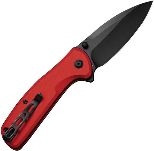 Sencut ArcBlast (S22043B4) 2.98" 9Cr18MoV Black Drop Point Plain Blade, Red Aluminum Handle