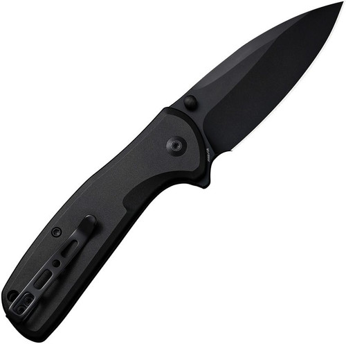Sencut ArcBlast (S22043B1) 2.98" 9Cr18MoV Black Drop Point Plain Blade, Black Aluminum Handle