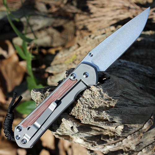 CPM MagnaCut stonewashed drop point blade close up