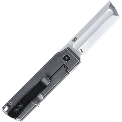 CRKT MinimalX (CR5915) 2" Satin Chisel Plain Blade, Blackwashed Stainless Steel Handle