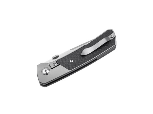 Boker Plus Conductor (01BO514) 3.35" CPM-S35VN Satin Drop Point Plain Blade, Gray Titanium Handle with Black Carbon Fiber Inlay