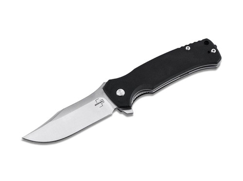 Boker Plus M.E.R.K. 1 (01BO552) 3.66" D2 Satin Clip Point Plain Blade, Black G-10 Handle