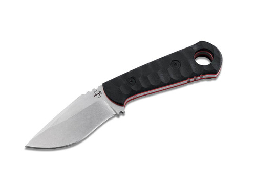 Boker Plus Mikri (02BO088) 3.11" D2 Stonewashed Kukri Plain Blade, Black G-10 Handle, Black Kydex Belt Sheath