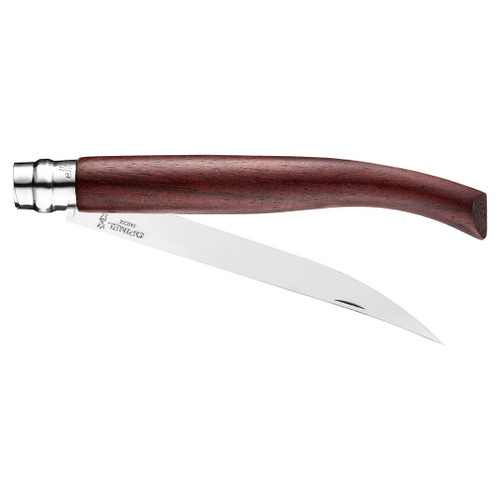 Opinel No.15 Effile (OP002557) 5.75" Stainless Steel Polished Fillet Plain Blade, Padouk Wood Handle