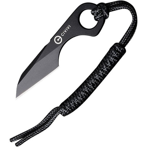 CIVIVI Knives Gramis (CIVC230041) 1.02" 14C28N Black Sheepsfoot Plain Blade, Black Stainless Steel Handle, Black Kydex Sheath