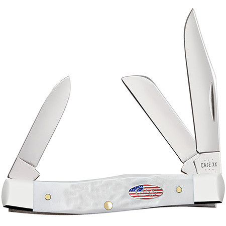 Case 60184 SparXX Medium Stockman, Jigged White Synthetic Handle