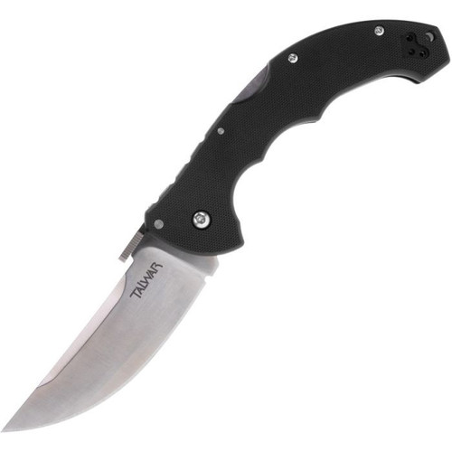 Cold Steel Talwar CS21TTL 4 inch CPM-S35VN satin drop point folding knife open full product view black G-10