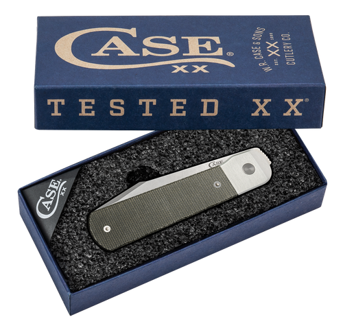 Case Bridgeline Longhouse 50911 Smooth Olive Drab Green Canvas Micarta (LONGHOUSE CPM20CV)