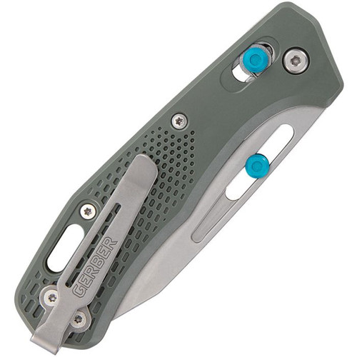 Gerber Assert (G1920) 2.98" CPM-S30V Stonewashed Drop Point Plain Blade, Green Glass Filled Nylon Handle