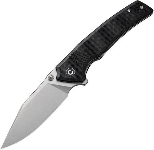 CIVIVI Tranquil (C23027-1) 3.7" 14C28N Satin Drop Point Plain Blade, Black G-10 Handle
