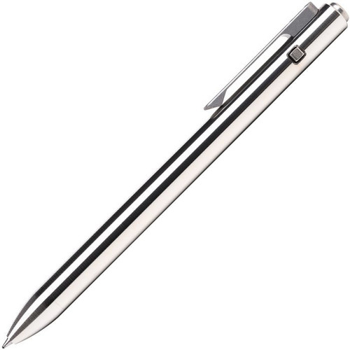 Tactile Turn Standard Side Click Pen (TTRSC1T) Satin Titanium Body, Stonewashed Titanium Click Button and Pocket Clip