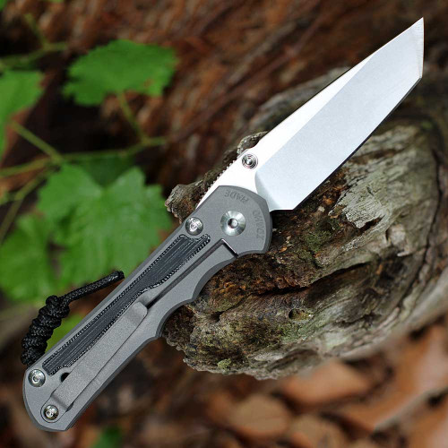 CPM MagnaCut stonewashed Tanto blade close up