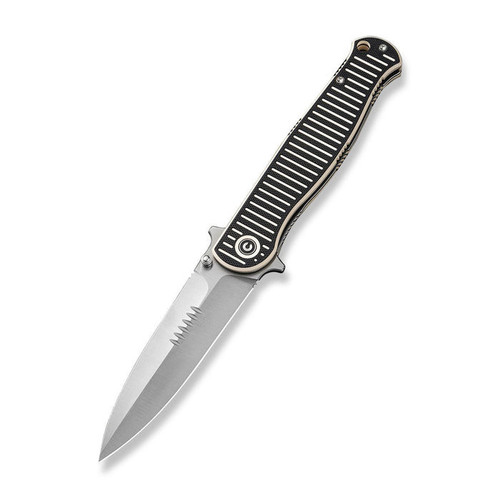 CIVIVI RS71 (CIVC230251) 4" Nitro-V Satin Spear Point Plain Blade, Milled Ivory and Black G-10 Handle