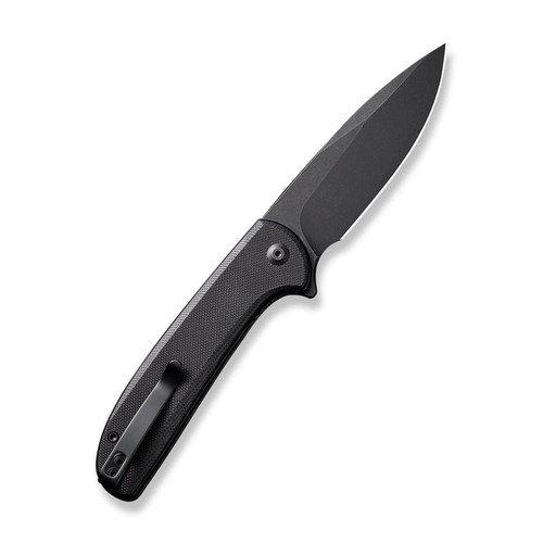 CIVIVI Primitrox (CIVC23005A2) 3.48" Nitro-V Blackwashed Drop Point Plain Blade, Black G-10 Handle