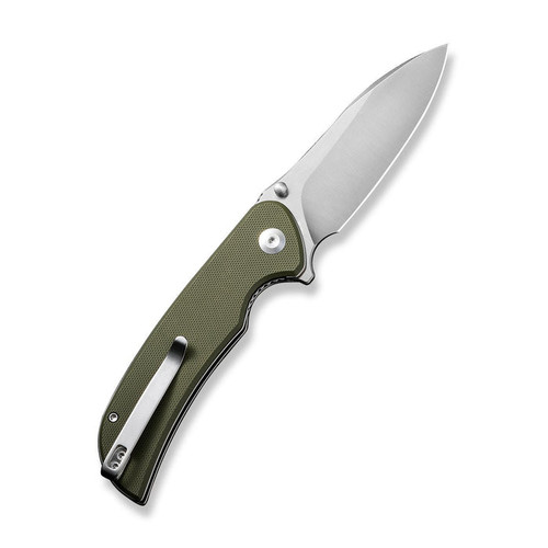Sencut Borzam (S230771) 3.46" 9Cr18MoV Satin Drop Point Plain Blade, OD Green G-10 Handle