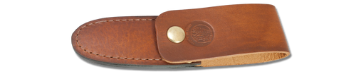 Knives of Alaska Muskrat (KOA00091FG) 2.25" D2 Bead Blasted Blunt Tip Plain Blade, Stag Bone Handle, Brown Leather Sheath