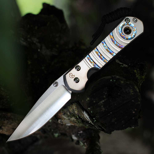 Chris Reeve Small Sebenza 31 Unique Graphic w/ Cabochon Onyx 6MM, 2.99in Satin-Polished CPM-MagnaCut Drop Point Blade (S31-1408-0796)