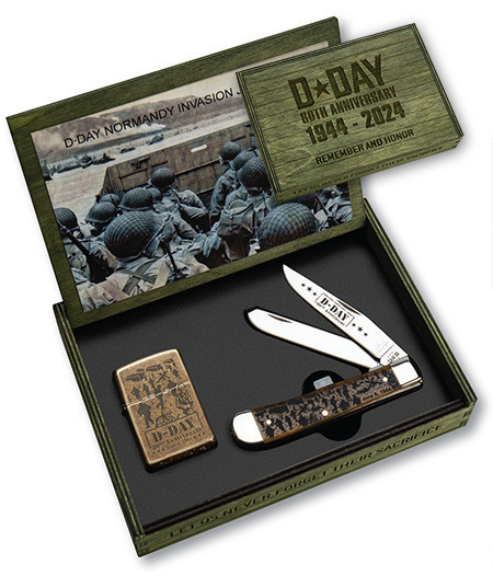 Case Trapper 52019 | Smooth Antique Bone & Zippo Gift Set | Knifeworks