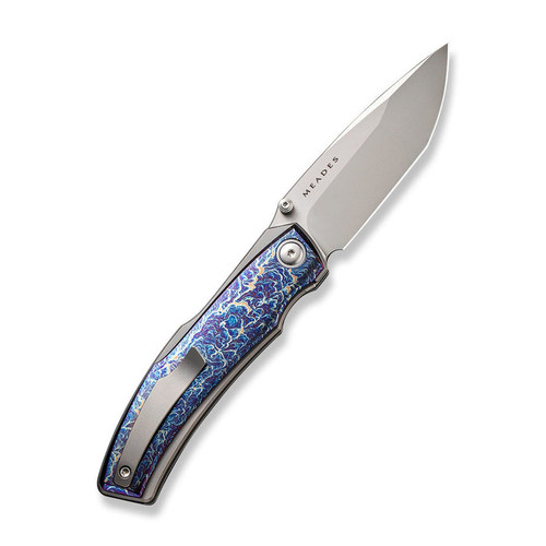 WE Knife Swordfin (WE230671) 3.28" CPM-20CV Bead Blasted Tanto Plain Blade, Flamed Titanium Handle