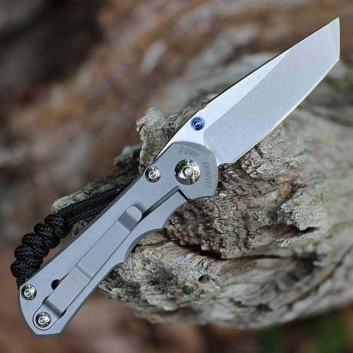 Chris Reeve Knives Small Inkosi Tanto, 2.80" Stonewashed CPM-MagnaCut Tanto Blade Plain Edge, Glass Blasted Titanium Handle