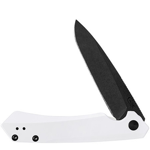 Case Kinzua Flipper Knife (10779) - 3.4" CPM-S35VN Spear Point Blade, White Cerakote Aluminum Handle