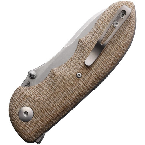 Viper Moon CN (V6010CN) 2.95" CPM-MagnaCut Stonewash Drop Point Plain Blade, Natural Micarta