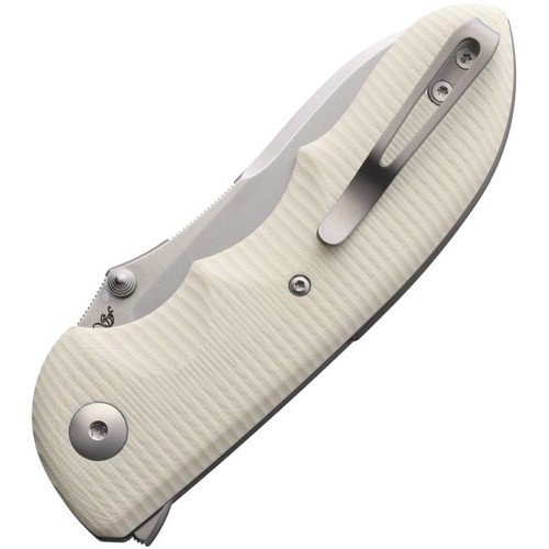 Viper Moon (V6008GI) 2.95" CPM-MagnaCut Satin Drop Point Plain Blade, Ivory G-10 Handle