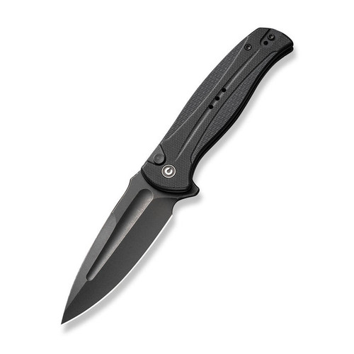 CIVIVI Incindie (CIVC230531) 3.48" 14C28N Blackwashed Spear Point Plain Blade, Black G-10 Handle
