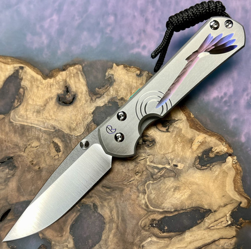 Chris Reeve Small Sebenza 31 Unique Graphic, 2.99in Satin-Polished Drop Point Blade (S31-1400)