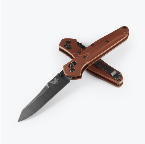 Benchmade Osborne (940BK-03) 3.40" CPM-MagnaCut DLC Battlewashed Reverse Tanto Plain Blade, Burnt Copper Anodized 6061-T6 Aluminum Handle