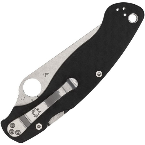 Spyderco Military 2 (C36GPS2) - 4.0in CPM-S30V Satin Clip Point Combination Plain Blade,  Peel-ply Black G10 Handle