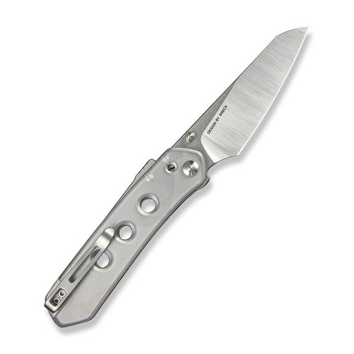 CIVIVI Vision FG (CIVC220367) 3.54" Nitro-V Satin w/ Stonewashed Flat Reverse Tanto Plain Blade, Polished Clear Lexan Handle