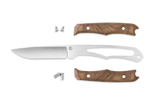 Chris Reeve Inyoni Bird and Fish knife (INY-1001), 3.78" Stonewashed CPM-MagnaCut PlainEdge Drop Point Blade, Removable Natural Canvas Micarta Handles