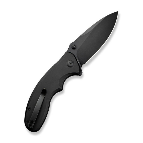 Sencut Cybrix (S23098A-1) 3.46" 9Cr18MoV Black Drop Point Plain Blade, Black Aluminum Handle