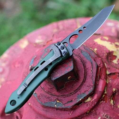 Leatherman Skeletool KB Folding Knife (833159) 2.6" 420HC Black Wharncliffe Plain Blade, OD Green Aluminum Handle