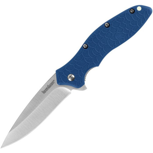 Kershaw Oso Sweet A/O (1830BLU) 3.125" 8Cr13MoV Satin Drop Point Plain Blade, Blue Glass Filled Nylon Handle